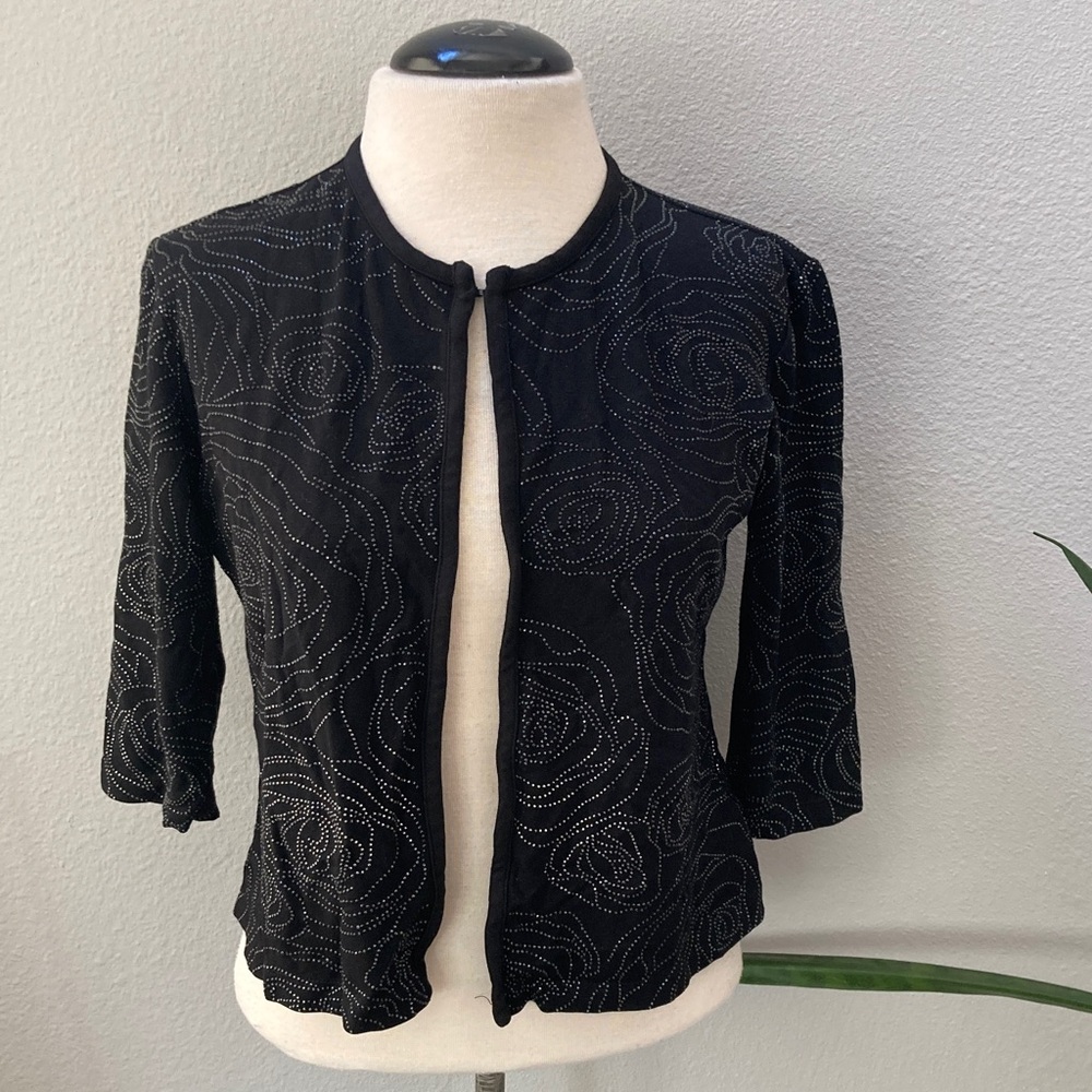 Grayse Black Beaded Cardigan S